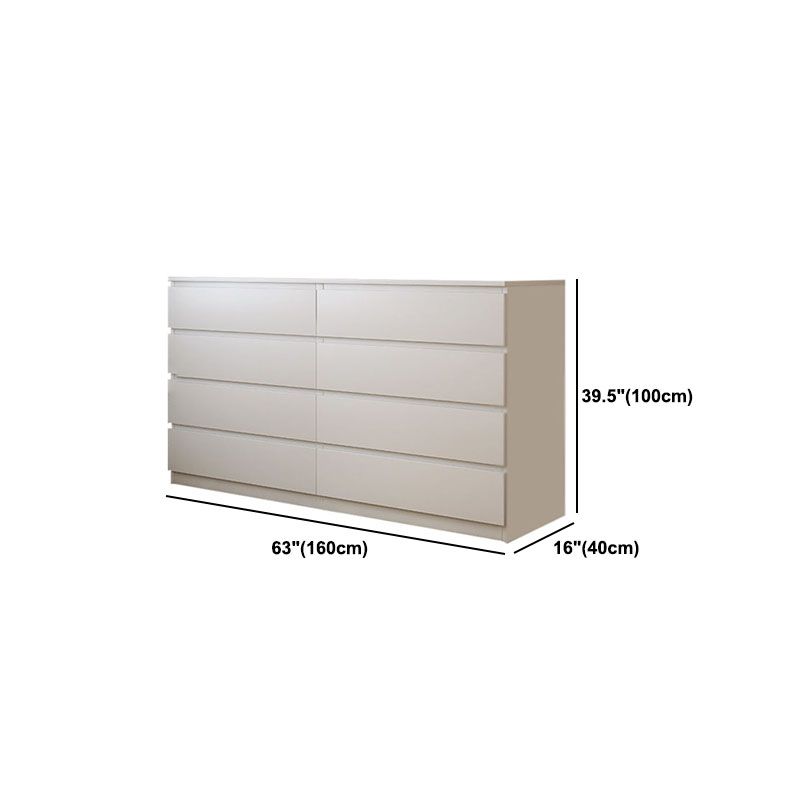 Modern White Wood Chest Bedroom Storage Chest with Mute Rail