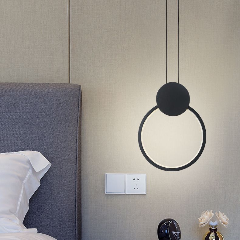 Silicone Black Led hangende lamp in moderne artistieke stijl aluminium lineaire hanglamp voor slaapkamer