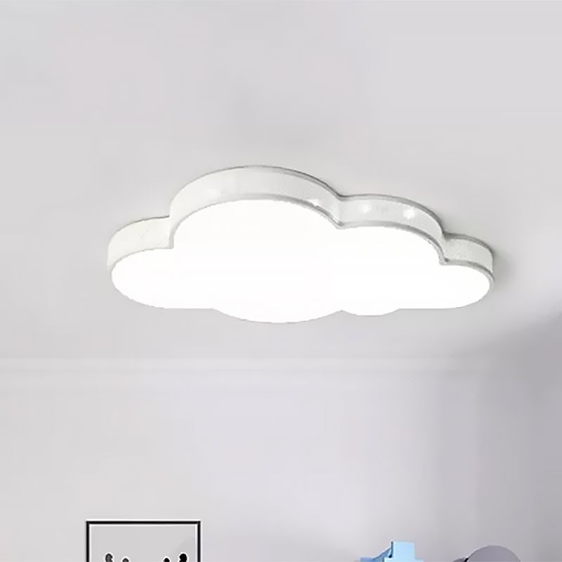 Macaron Perforated Cloud Ceiling Lamp Metal and Acrylic Undertint LED Flush Mount Light for Hallway