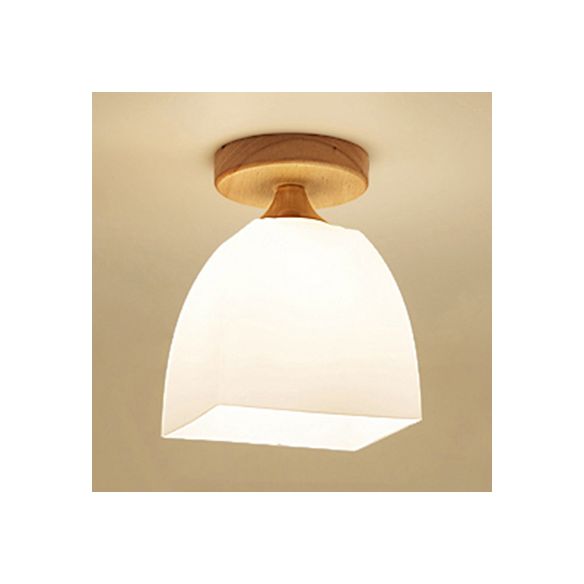 Stile moderno Light Affiolo bianco con soffitto a filo una lampada a soffitto in vetro opale per bagno