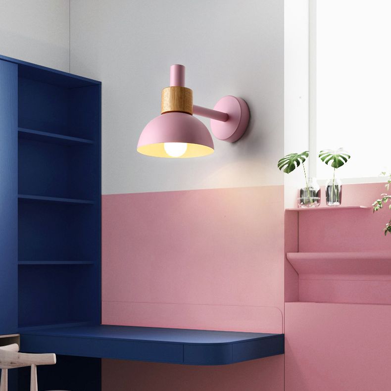 Lámpara de montaje de pared de decoración de macarrones 1 cabezal de estilo nórdico de estilo de estilo para el corredor de cabecera