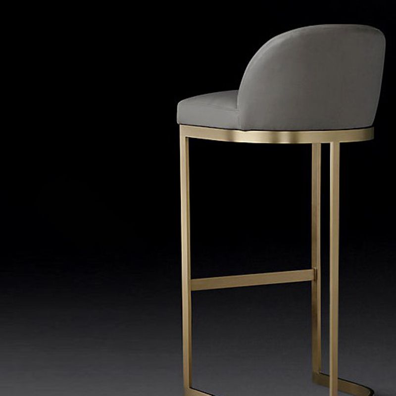 Modern Low Back Upholstered Indoor Bar Stools with Metal Base