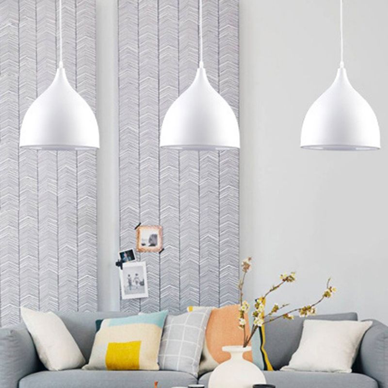 Alluminio lucido colorato a sospensione in stile Nordico MacAroon Mini ciondolo con filo di sospensione regolabile da 39 "