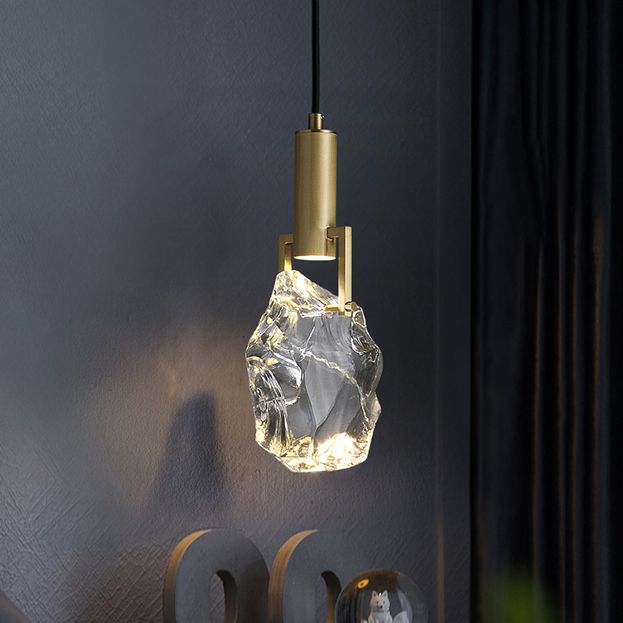 Shaded Bedroom Ceiling Hung Fixture Crystal Minimalist Style Ceiling Pendant Light