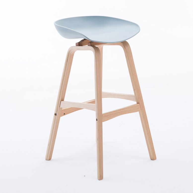 Scandinavian Footrest Milk Tea Shop Stool Matte Finish Plastic Barstool