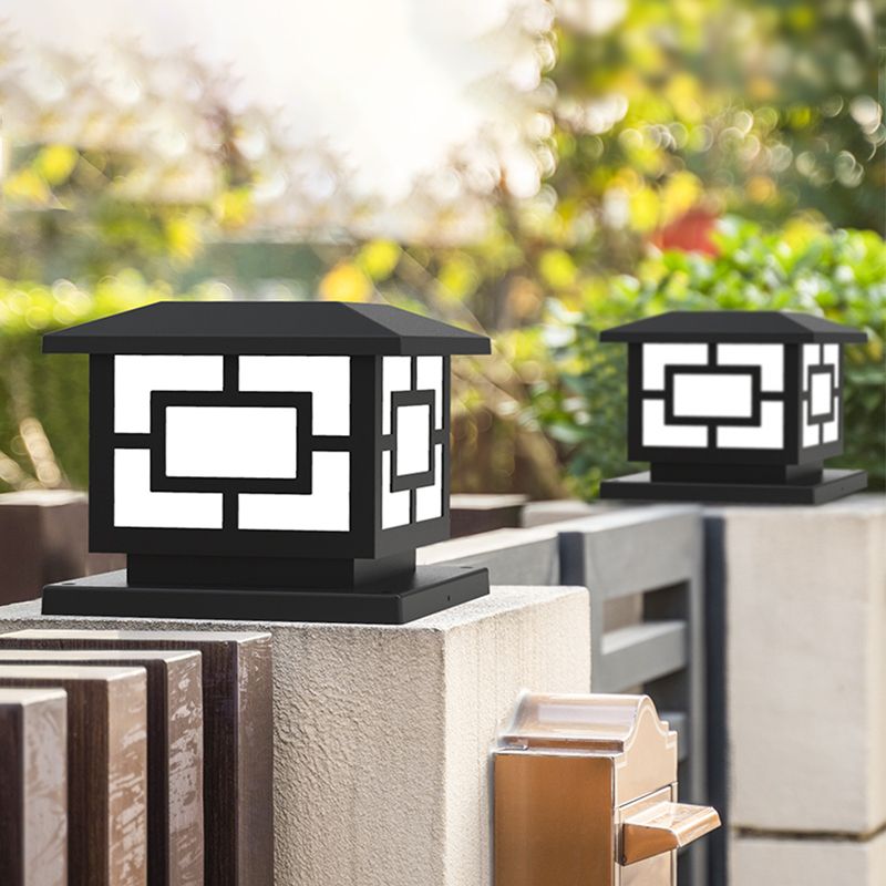 Contemporary LED Pillar Light Simple LED Solar Lighting Fixture for Garden