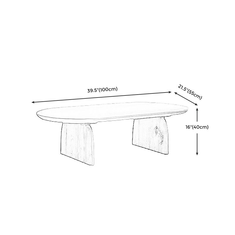 15.7"H Modern Style Sled Base Wooden Solid Color Round Coffee Table