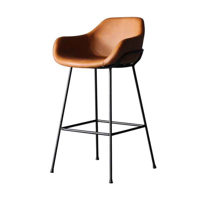 Living Room Counter Stool Leather Bucket Seat Nordic Stool 1 Piece