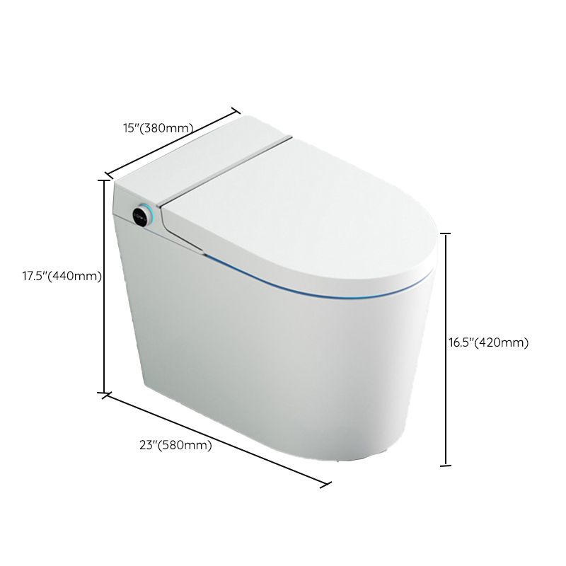 Contemporary White Flush Toilet Heated Seat Included Toilet Bowl for Washroom