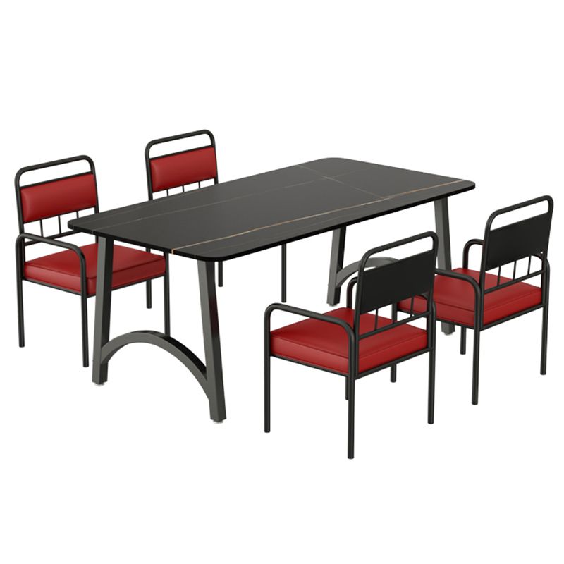 Modern Furniture 1/2/3/5/7/9 Pieces Sintered Stone Dining Set in Black