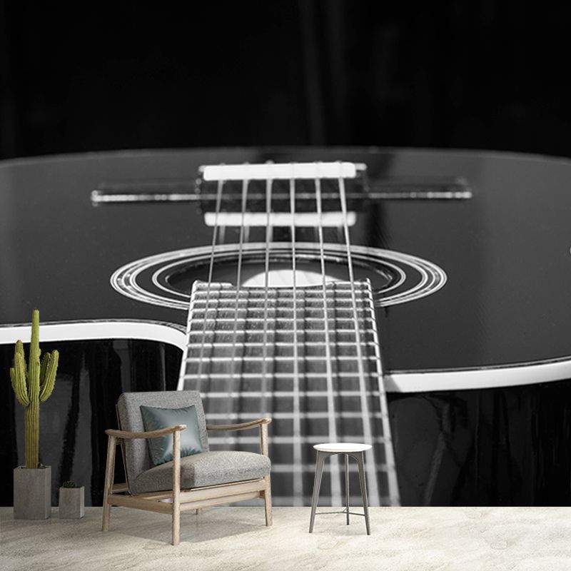 Guitar Instrument Mural Wallpaper Personalized Size Wall Covering for Study Room