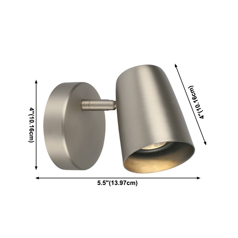 Cylindre de lumière murale en métal moderne à 1 lumière