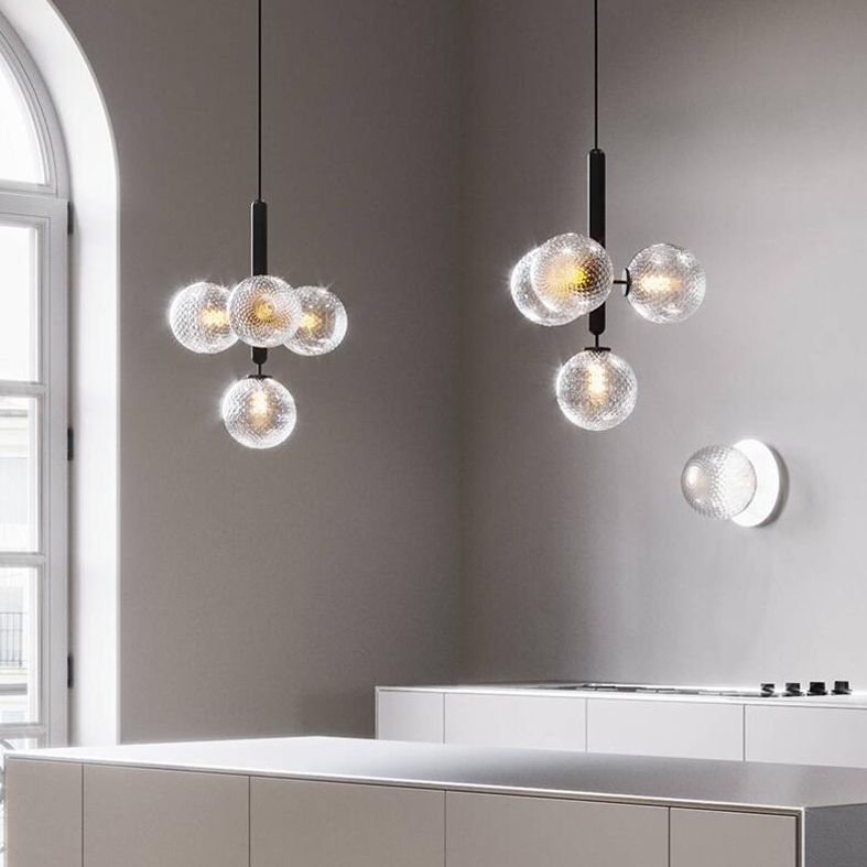 Accesorio de iluminación de lámpara de vidrio Luz colgante de araña moderna para sala de estar