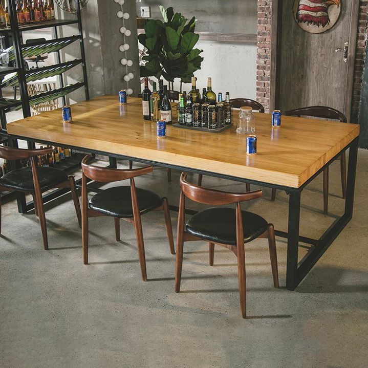 Industrial Rectangle Dinner Table Dining Room Solid Wood Dining Table