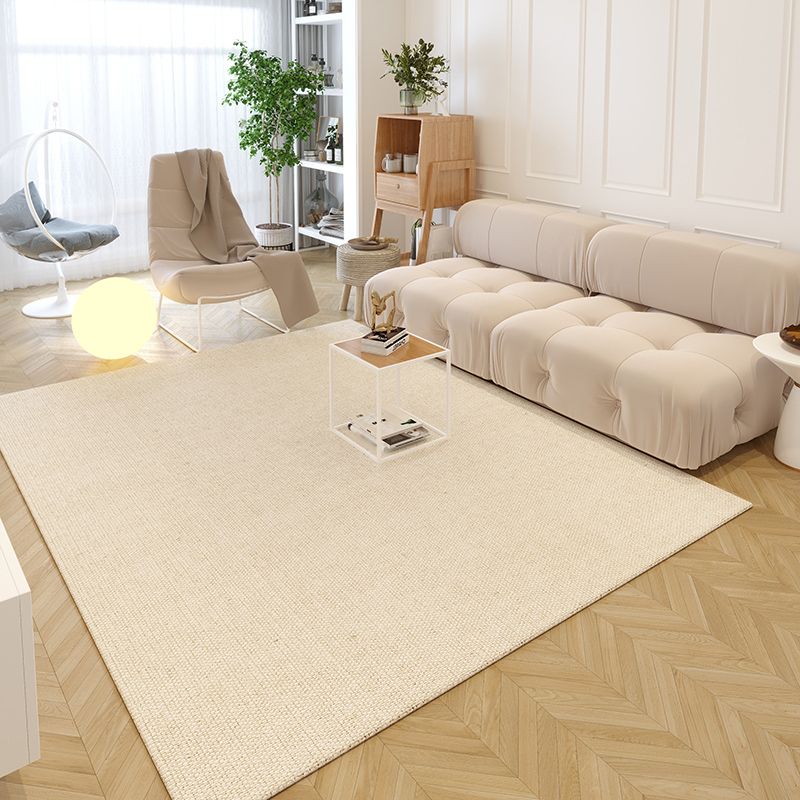 Contemporary Solid Area Rug Polyester Indoor Carpet Pet Friendly Carpet for Living Room