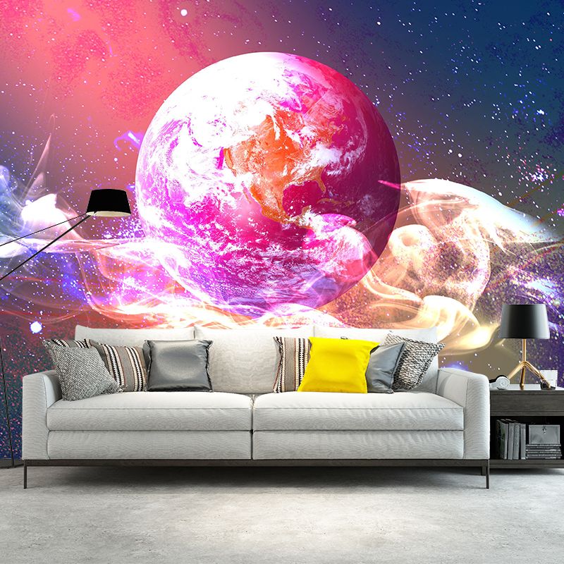 Sci-Fi Planet Wall Mural Wallpaper Stain Resistant Wall Decor for Room