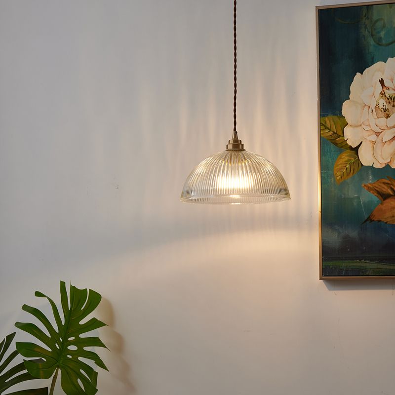 1-licht koepelhangende lampkit industrieel glas hanglamp voor eetkamer