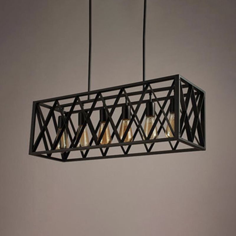 Luces colgantes náuticas para la isla de cocina Luz de techo de isla negra lineal para bar