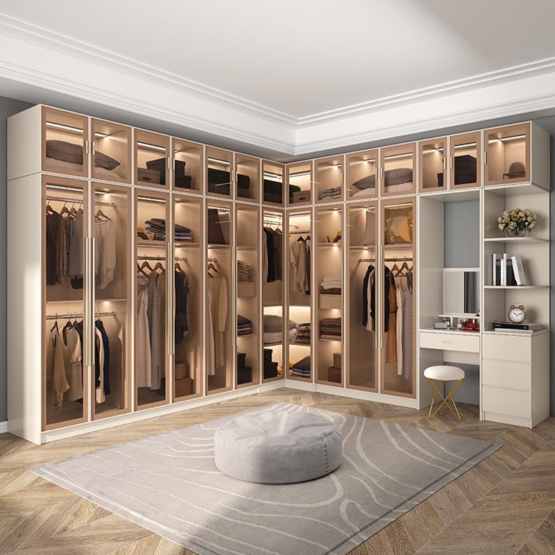Contemporary Style Wardrobe White Colour Wood Wardrobe Closet for Home