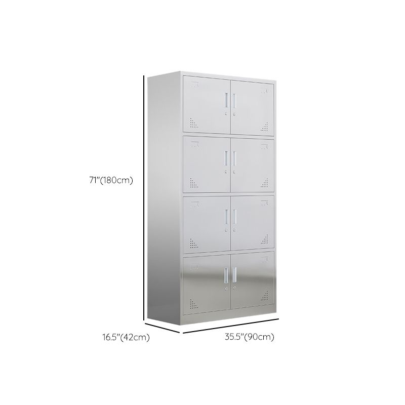 35.5"L x 16.5"W x 71"H Hinged Door Storage Cabinet Contemporary Cabinet with Metal Doors