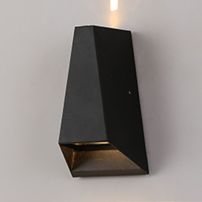 Luz de pared geométrica moderna aluminio 2 luces lavadora de pared para al aire libre