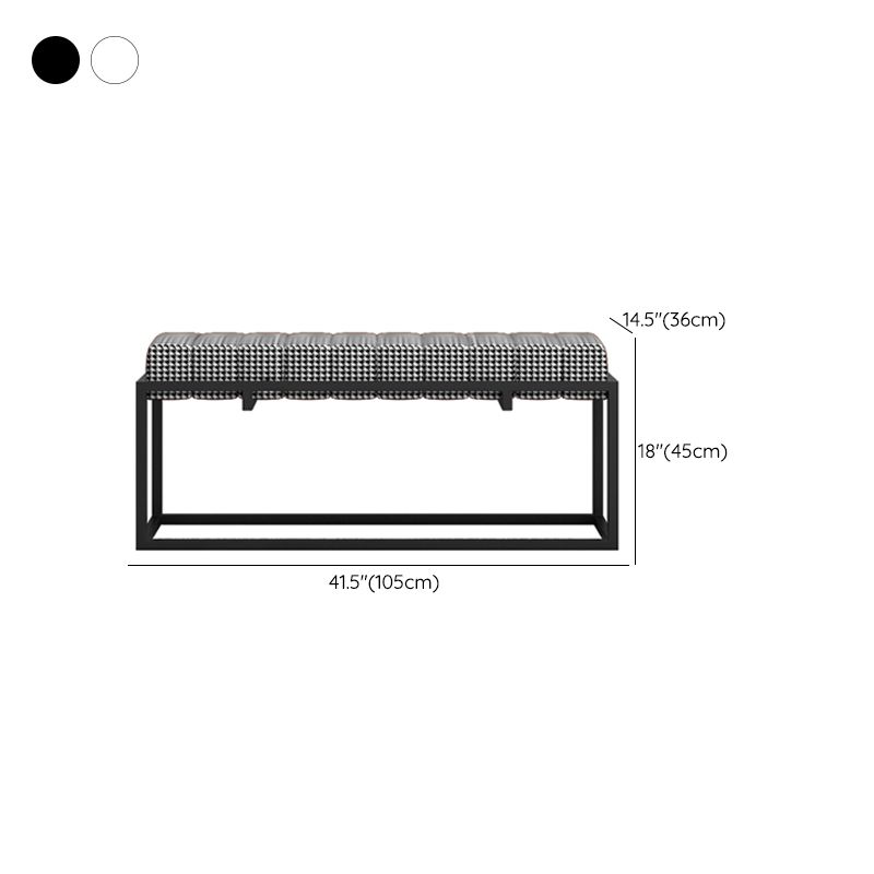 Modern Entryway Bench Cushioned Metal Rectangle Shoe Storage Seating Bench