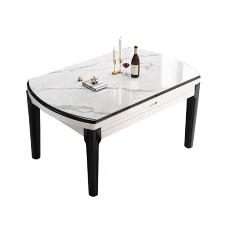Modern Drop-Leaf Dining Table Sintered Stone Dinner Table for Dining Room