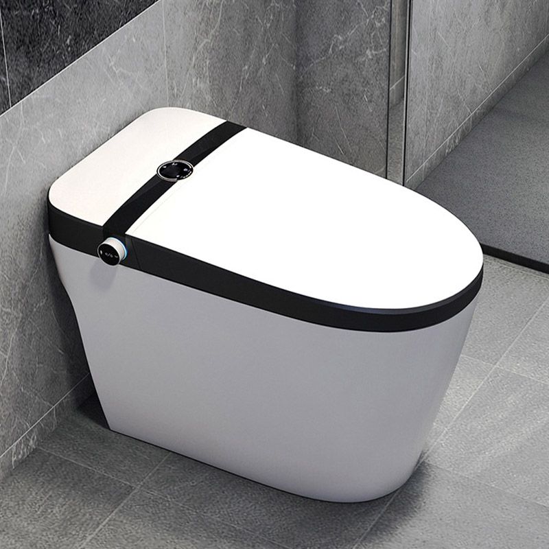 Modern Skirted White Heated Seat Toilet ABS Floor Mounted Flush Toilet with Seat