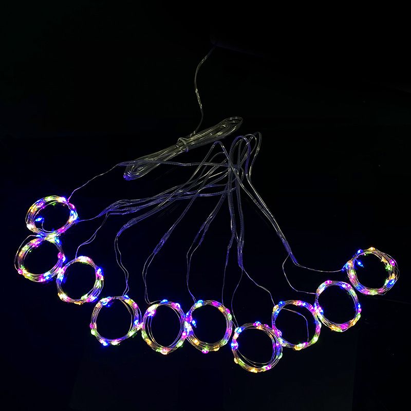 9.8ft Copper Wire LED Light Strip Decorative Indoor Curtain Lights with Hook and Remote