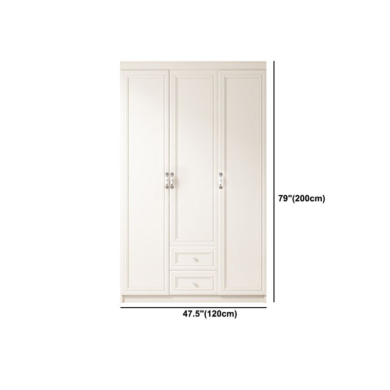 Contemporary Style Wardrobe Armoire Wood Armoire with Clothes Rail and Door for Bedroom