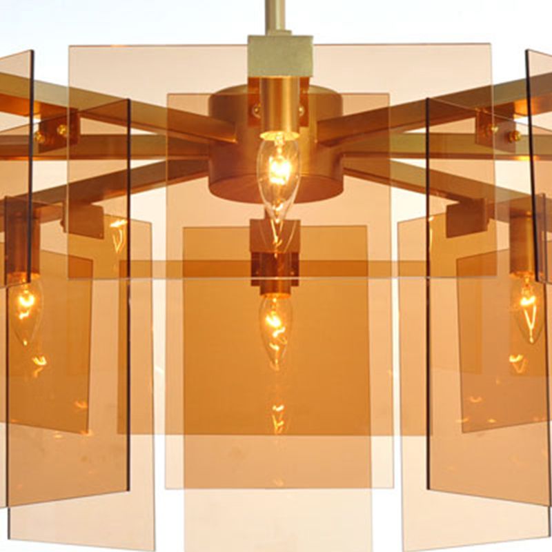 Moderner Stil Gold Kronleuchter Leuchte Geometrie Formglas hängendes Licht