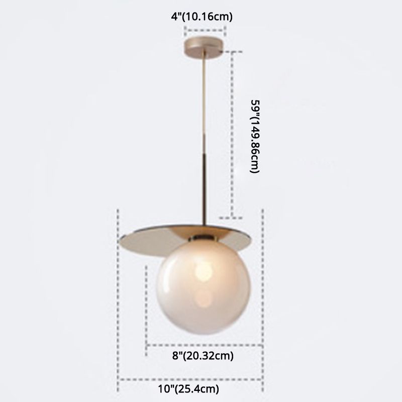 1 Light Spherical Pendant Light Modern Designer Glass Dining Room Hanging Lamp
