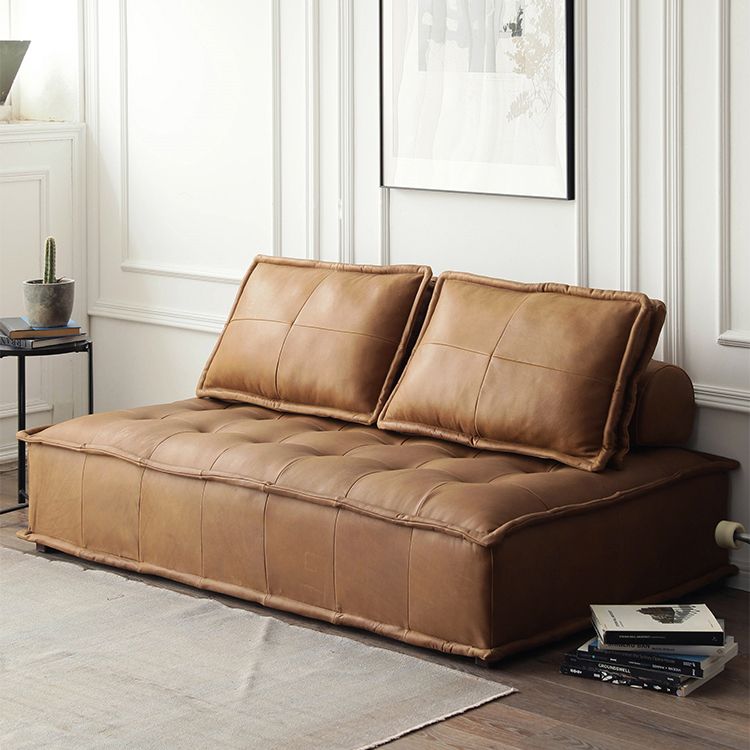 29.92" High Cushions Sofa Mid Century Modern Armless Sofa with Pillows