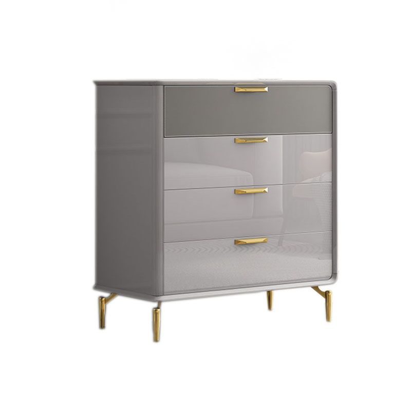 Bedroom Glam Storage Chest Stone 16"Wide Chest in Gray with Drawers