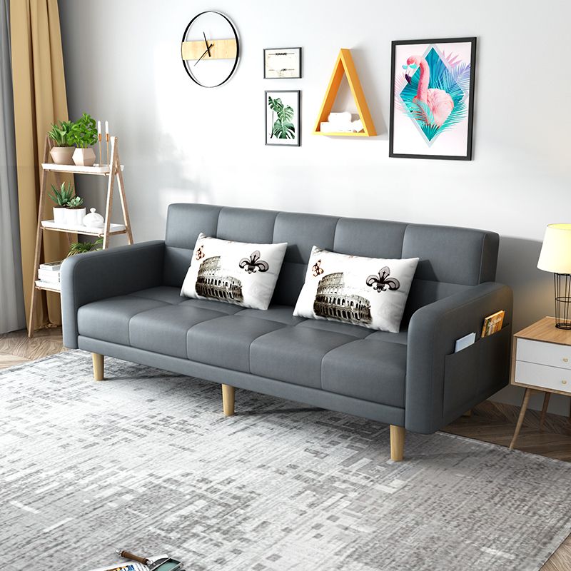 Beige hedendaagse koekje back sofa 25.6 "hoge vierkante armbank