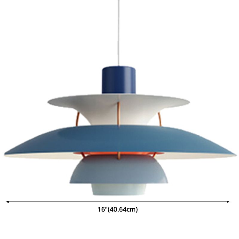 Metal Flying Saucer Hanging Light 1 Light Nordic Style Hanging Lamp for Restaurant