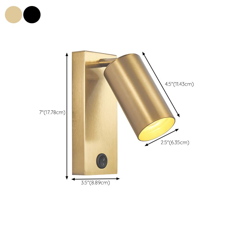 Modern Pivoting Wall Sconce Cylinder Reading Wall Light for Bedroom