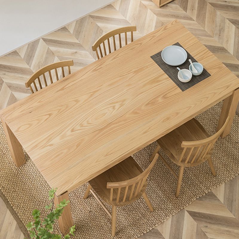 Contemporary 1/4/5 Pieces Furniture Rectangle Solid Wood Dining Set in Natural
