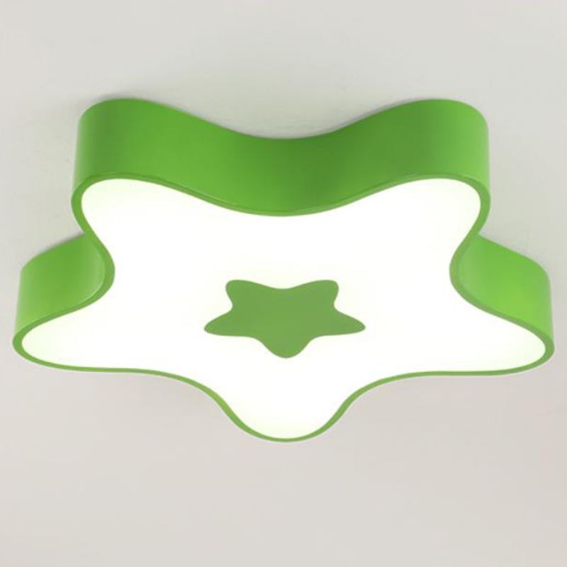 Star Shade Nursery Flush Mount Lighting Acrylique Kids Style LED Flush Mount Fixture