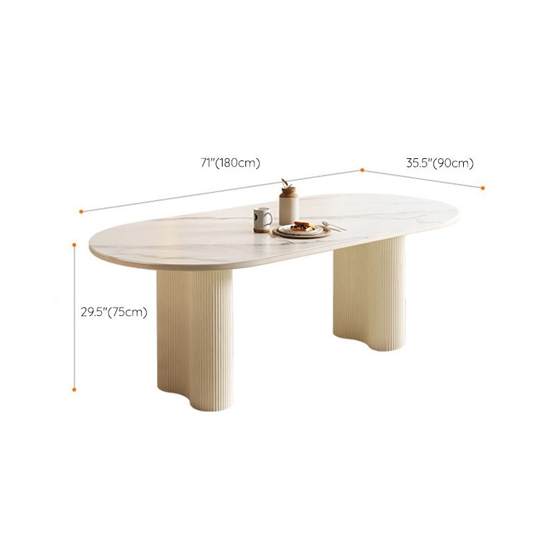 Contemporary Sintered Stone Dining Table Oval Dinner Room Table