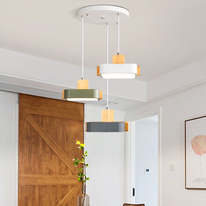 Nordic Brick Hanging Lamps Acrylic Hanging Pendant Lights for Bedroom