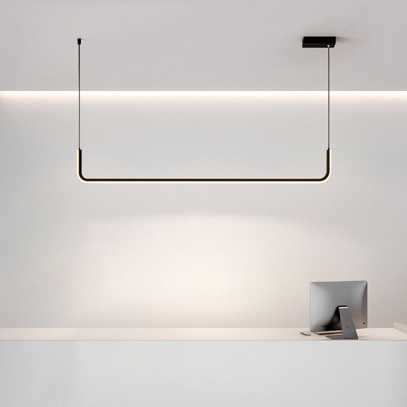 Simpuzzo LED LED Multifiling Light con tonalità metallica ciondolo lineare nero/oro in luce calda/bianca, lunghe 35,5 "/47"