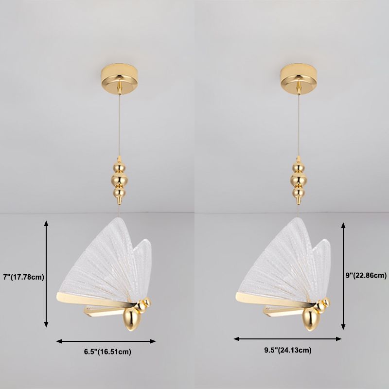 Nordic Luxury Style Butterfly Shade Hanging Light Fixture LED Butterfly Pendant Chandelier