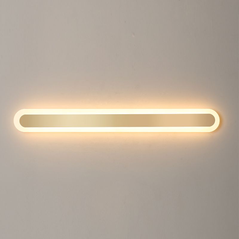 Linear Shape Metal Wall Light Modern Style 1-Light Wall Mounted Light Fixture in Gold