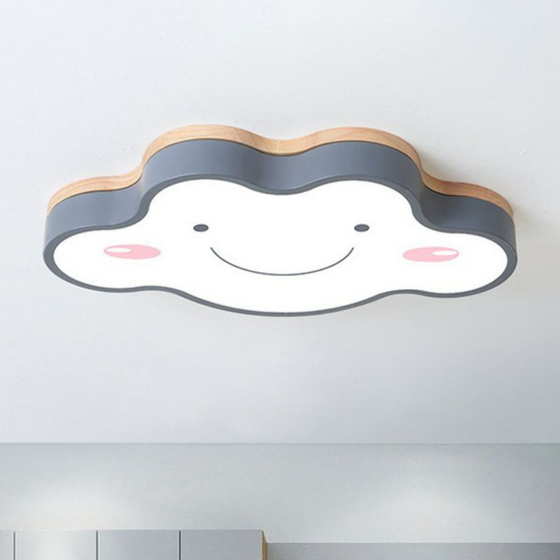 Acrylic Smiling Cloud LED Flush Mount Cartoon Flushmount Ceiling Light for Nursery