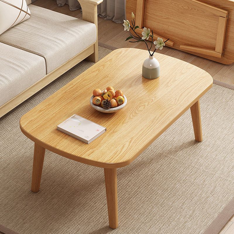 17.7" Tall Rectangular Wood Table Top 4 Legs Coffee Table for Living Room