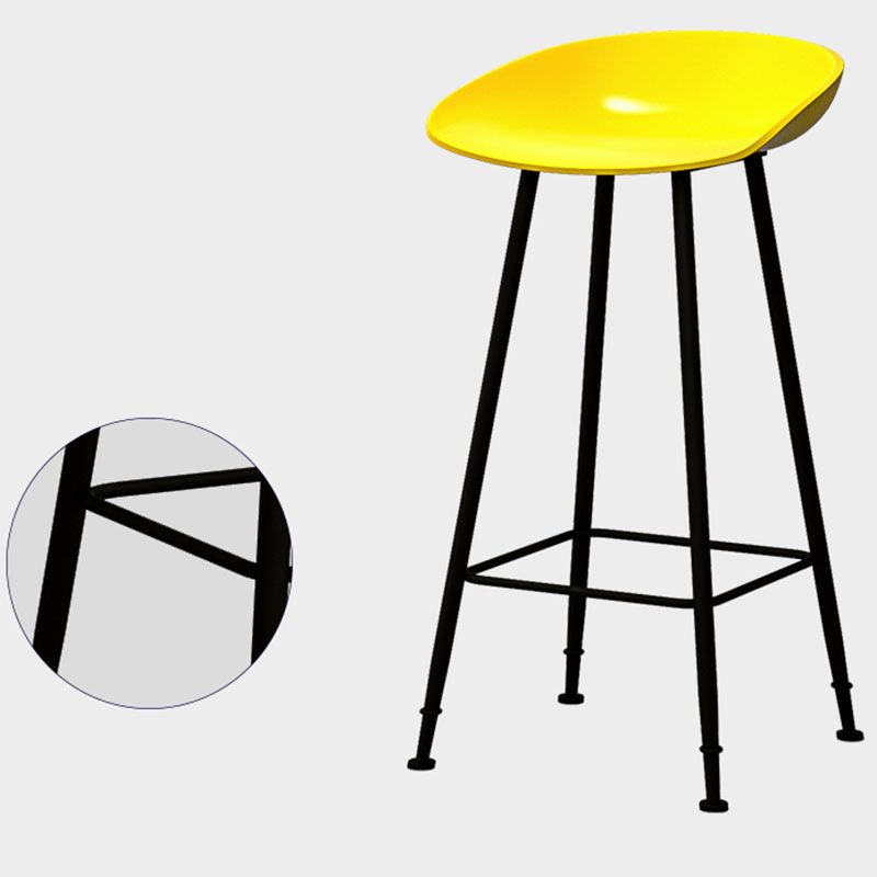 Contemporary Matte Finish Metal Barstool Home Footrest Stool