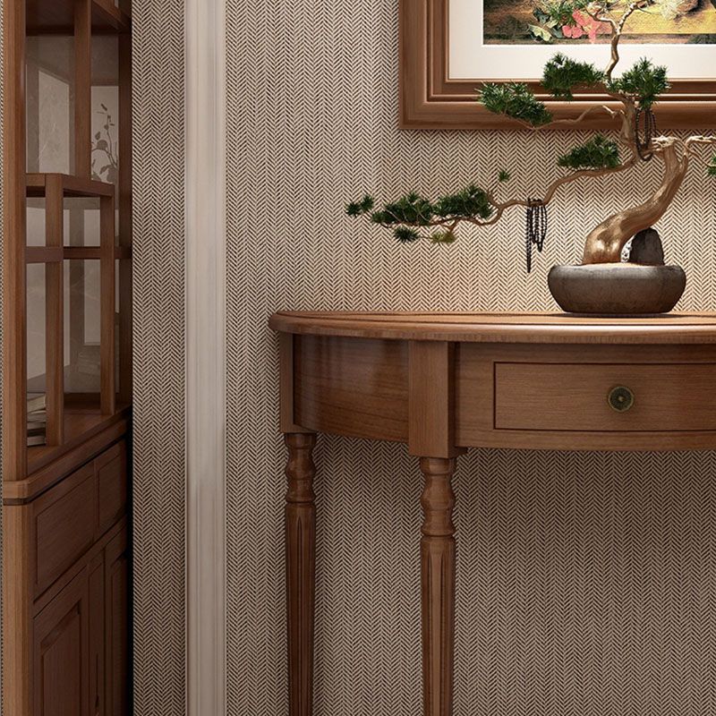 Mid Century Modern Accent Table Half Moon Wooden Console Table