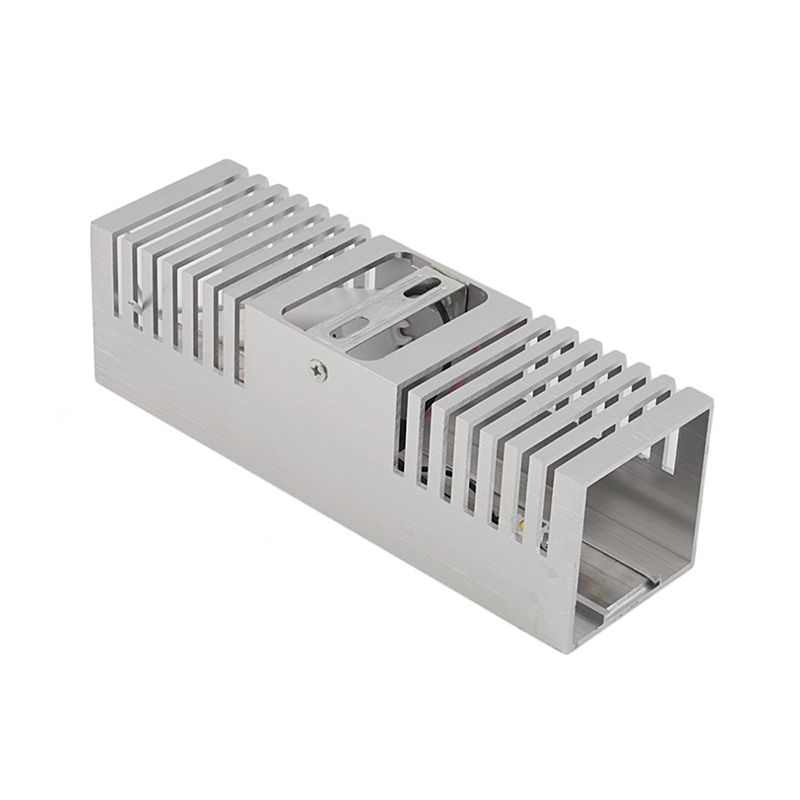 Lámpara de aluminio de aluminio ranurado accesorio de iluminación de pared LED plateada cepillada moderna con luz multicolor