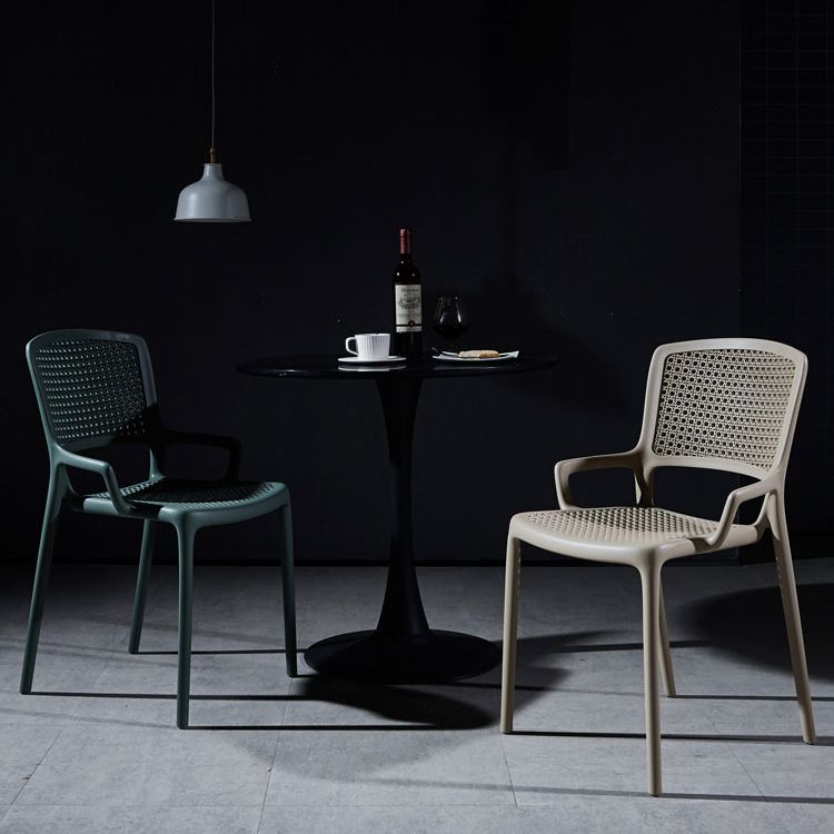 Contemporary Side Plastic Dining Room Chair Open Back Dining Side Chair for Home Use